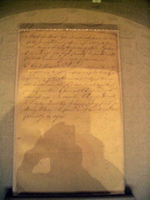 Note handwritten by Senator John Langdon showing the final wording on what would later become the first and sixth amendments to the Constitution, not dated