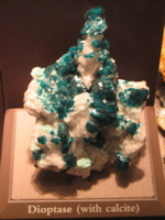 Dioptase (with calcite)