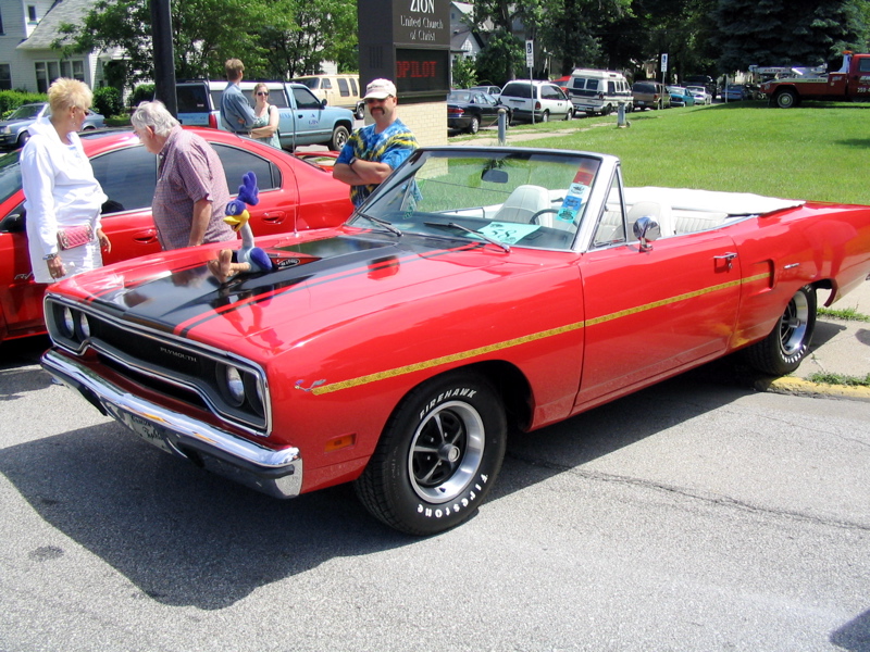 Red with Black Stripe Plymouth Roadrunner