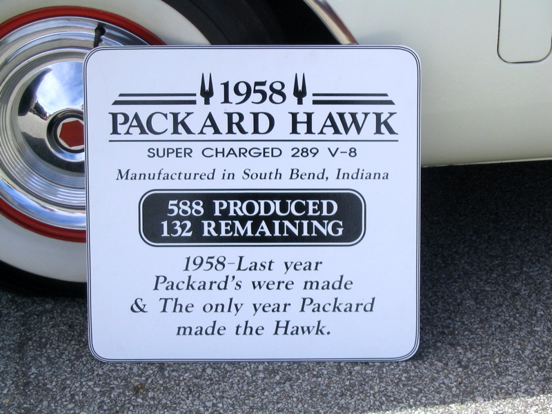 White 1958 Super Charged Packard Hawk