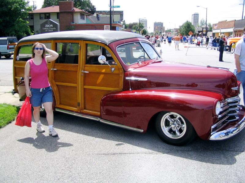 Dark Red Chevrolet Wooden Wagon