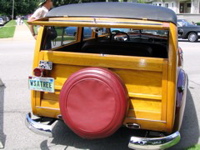 Dark Red Chevrolet Wooden Wagon