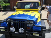 Blue and Yellow Jeep