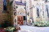 God, Country, Notre Dame. The side-entrance to the Basilica.