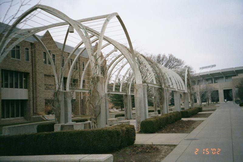 This is a random decorative arch. CSE building to the left, stadium beyond.
