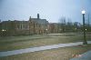 This is the dining hall. Building with the ball is behind me.