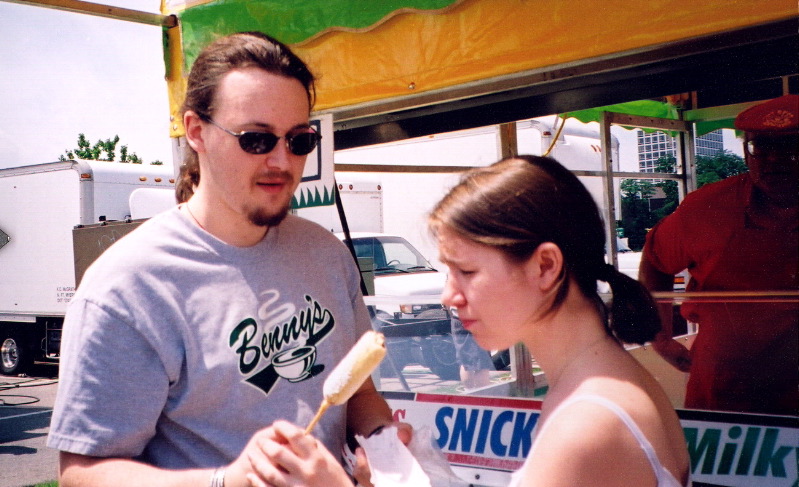 Kyle force-feeds Emily a Deep Fried Candy Bar