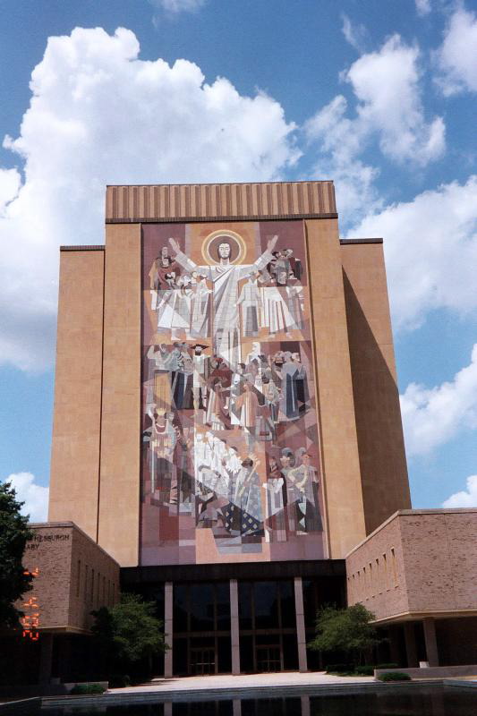 Touchdown Jesus, on the side of the Library.